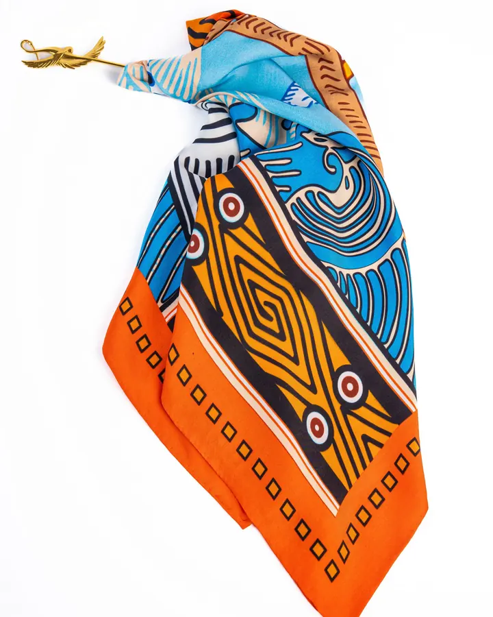 Foulard en soie motif wax