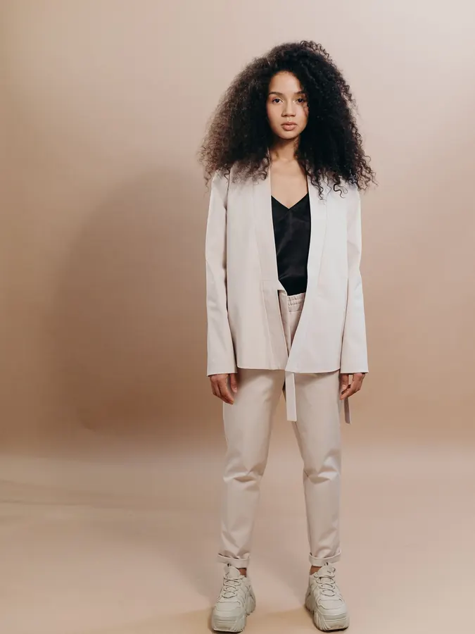 Tailleur en lin sable